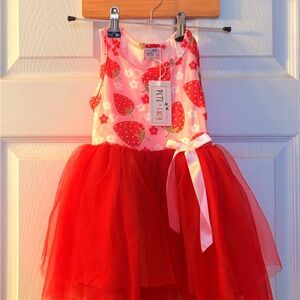 Petit Lem Red and White Strawberry Costume Dress